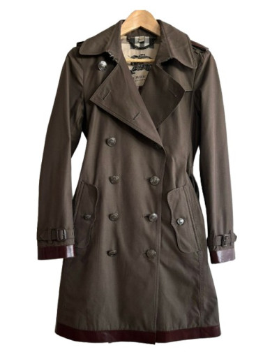 BURBERRY Short Chelsea Heritage Trench with leather - Pre-loved Designer Second Hand | LUXURYLOVE