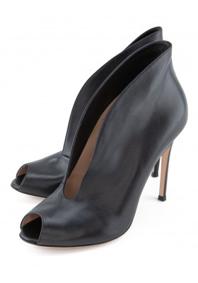 GIANVITO ROSSI Vamp Peep Toe High Heels schwarz 40.5 NEU Pre-owned Designer Secondhand Luxurylove