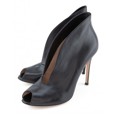 GIANVITO ROSSI Vamp Peep Toe High Heels schwarz 40.5 NEU Pre-owned Designer Secondhand Luxurylove