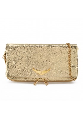 ZADIG & VOLTAIRE Rock Bag Wrinkled gold Pre-owned Designer Secondhand Luxurylove