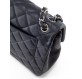 CHANEL Classic Double Jumbo Flap Bag Caviar navy blau silber Pre-owned Designer Secondhand Luxurylove