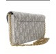DIOR Saddle Bag Wallet on Chain Oblique grau Pre-owned Designer Secondhand Luxurylove