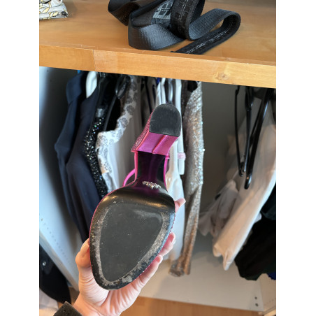 PRADA Plateausandalen aus Satin mit Kristallen Pre-owned Designer Secondhand 