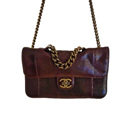 Chanel Double Flap Bag in Bordeaux mit Zertifikat