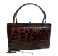 VINTAGE Handtasche Krokodilleder braun Pre-owned Designer Secondhand Luxurylove