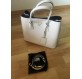 PRADA Saffiano Double Bag weiss Pre-owned Designer Secondhand Luxurylove