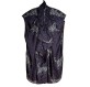 LANVIN Schluppenbluse Seide Katzenprint mauve 36 NEU Pre-owned Designer Secondhand Luxurylove