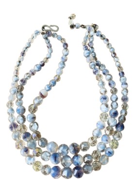 CHRISTIAN DIOR Vintage Halskette Glasperlen blau Pre-owned Designer Secondhand Luxurylove