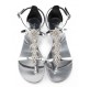 GUISEPPE ZANOTTI Sandalen Strass silber metallic 39 NEU Pre-owned Designer Secondhand Luxurylove