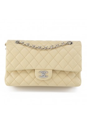 CHANEL Classic Timeless Medium Double Flap Bag Repainted pastellgelb 2018 2019 Pre-owned Designer Secondhand Luxurylove