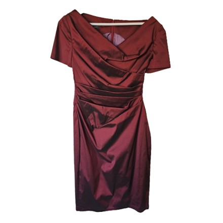 TALBOT RUNHOF Kleid Satin bordeaux 40 NEU Pre-owned Designer Secondhand Luxurylove