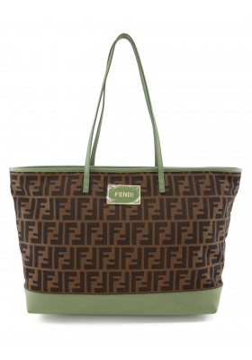 FENDI Roll Bag MD Zucca Tote Shopper 8BH185 grün NEU Pre-owned Designer Secondhand Luxurylove