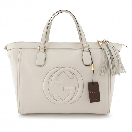 GUCCI Soho Tassel Tote Bag gross creme NEU Pre-owned Designer Secondhand Luxurylove