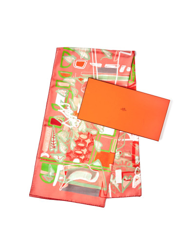 HERMÈS Carré 140 silk "Modernisme Tropical" chipboard- NEW - Pre-loved Designer Second Hand | LUXURYLOVE