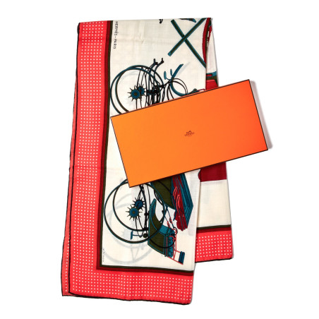 HERMÈS Schal 140 Les voitures à transformation NEU Pre-owned Designer Secondhand Luxurylove