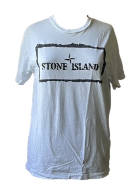 STONE ISLAND T-Shirt Logo Print weiss unisex L Pre-owned Designer Secondhand Luxurylove