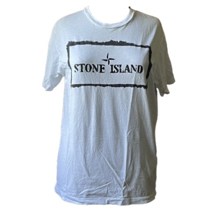 STONE ISLAND T-Shirt Logo Print weiss unisex L Pre-owned Designer Secondhand Luxurylove