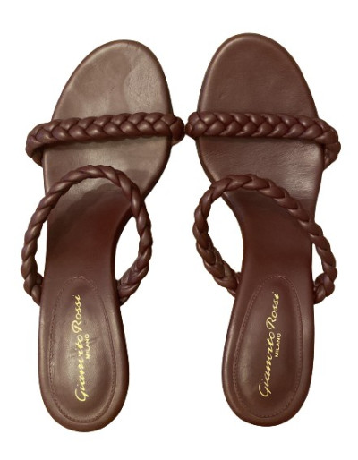 GIANVITO ROSSI Sandalette geflochten braun 39.5 Pre-owned Designer Secondhand Luxurylove