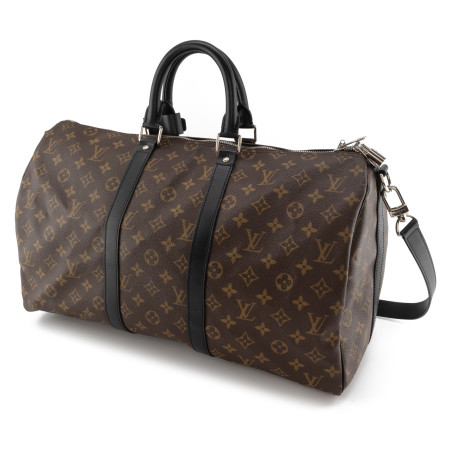LOUIS VUITTON Keepall 45 Bandoulière Monogram Macassar M56711 - Pre-loved Designer Second Hand | LUXURYLOVE