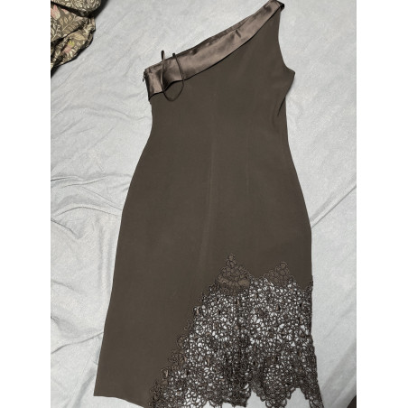 MOSCHINO COUTURE Asymmetrisches Kleid schwarz 38 Pre-owned Designer Secondhand Luxurylove