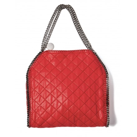 STELLA MCCARTNEY Falabella Quilted Padded Tote Bag Shaggy Deer rot Pre-owned Designer Secondhand Luxurylove