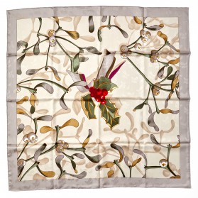 Seidentuch Foulard Carré 90 "Neige d'Antan" - NEU