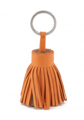 HERMÈS Carmen Bagcharm / Schlüsselanhänger Tassel Milo Lammleder taupe orange Pre-owned Designer Secondhand Luxurylove