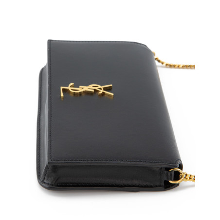 SAINT LAURENT Cassandre Crossbody Handyhülle schwarz Pre-owned Designer Secondhand Luxurylove