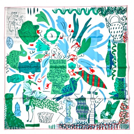 HERMÈS Seidentuch Foulard Carré 90 "La maison des oiseaux parleurs" - NEU