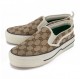 GUCCI Tennis 1977 Slip-On Sneakers GG Supreme beige 37 Pre-owned Designer Secondhand Luxurylove