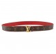 LOUIS VUITTON Initiales LV Wendegürtel Monogram rot 85 Pre-owned Designer Secondhand Luxurylove