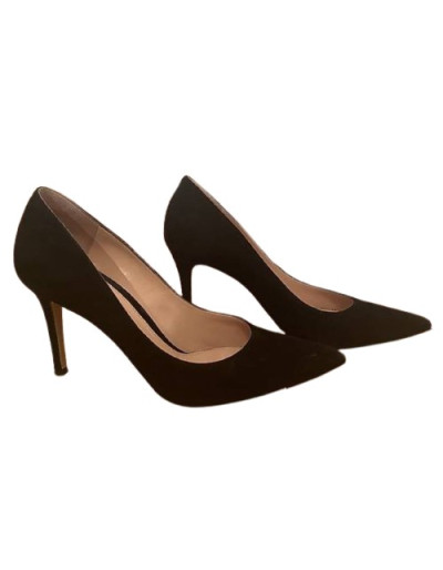 GIANVITO ROSSI Pumps Wildleder schwarz 38 Pre-owned Designer Secondhand Luxurylove