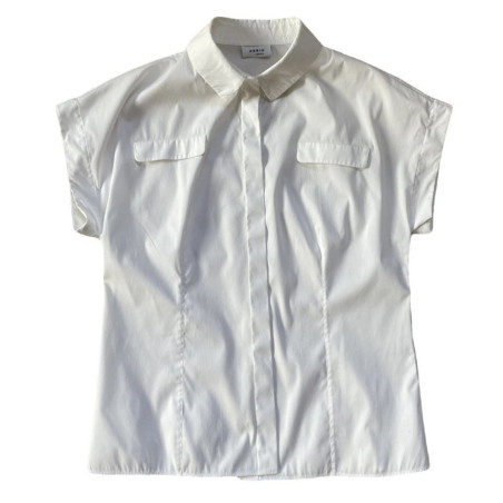 AKRIS PUNTO Kurzarmbluse weiss 36 Pre-owned Designer Secondhand Luxurylove