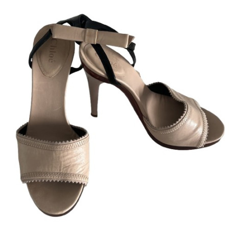 CHLOÉ Peeptoe Sandalette rosa 37 Pre-owned Designer Secondhand Luxurylove
