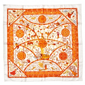 Seidentuch Foulard Carré 90 "Peuple du Vent"