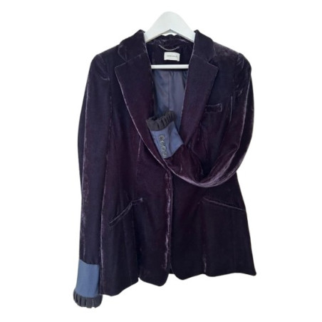 RENÉ LEZARD Samtblazer aubergine 38 NEU Pre-owned Designer Secondhand Luxurylove