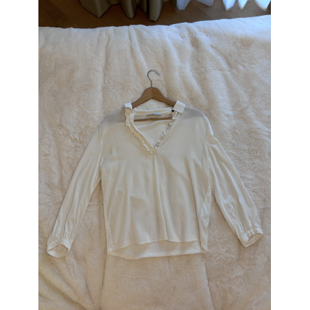 GERARD DAREL Seidenbluse weiss 36 Pre-owned Designer Secondhand Luxurylove