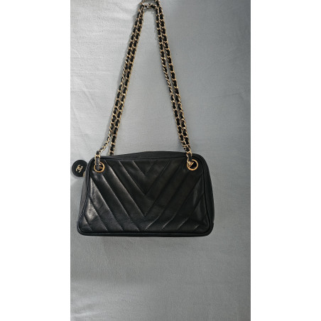 CHANEL Camera Bag Lammleder schwarz Pre-owned Designer Secondhand Luxurylove
