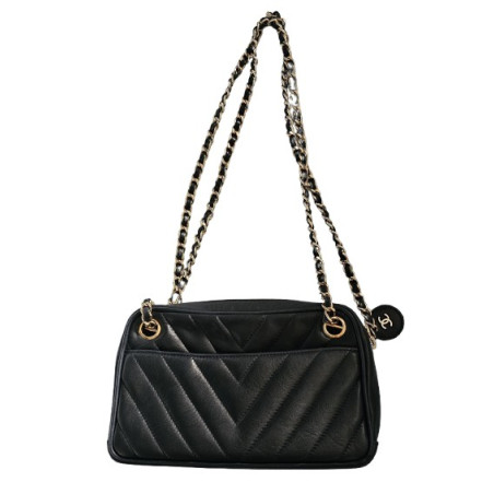 CHANEL Camera Bag Lammleder schwarz Pre-owned Designer Secondhand Luxurylove