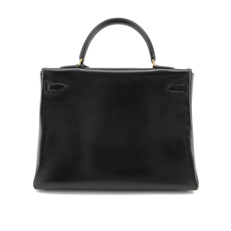 HERMÈS Kelly II Retourne 32 Boxleder schwarz 1992 Pre-owned Designer Secondhand Luxurylove