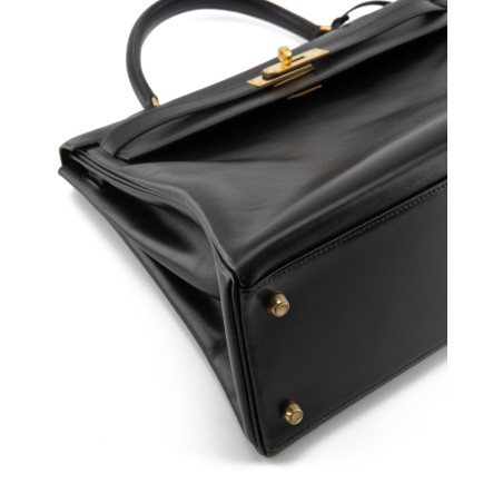 HERMÈS Kelly II Retourne 32 Boxleder schwarz 1992 Pre-owned Designer Secondhand Luxurylove
