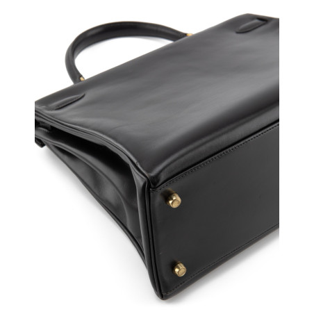 HERMÈS Kelly II Retourne 32 Boxleder schwarz 1992 Pre-owned Designer Secondhand Luxurylove