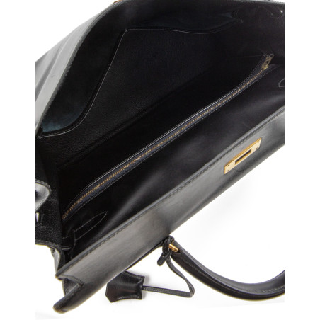 HERMÈS Kelly II Retourne 32 Boxleder schwarz 1992 Pre-owned Designer Secondhand Luxurylove