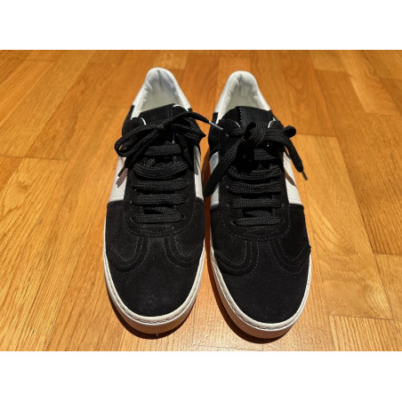 VALENTINO GARAVANI Black and White Velour Sneaker - Pre-loved Designer Second Hand | LUXURYLOVE