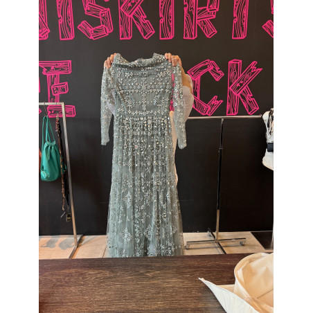 VALENTINO GARAVANI Abendkleid grau 38 Pre-owned Designer Secondhand Luxurylove