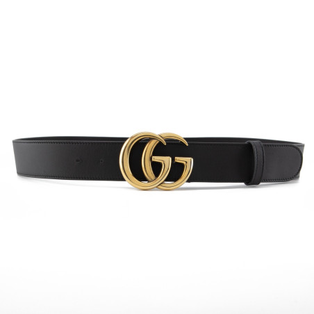 GUCCI GG Gürtel breit schwarz 95 Pre-owned Designer Secondhand Luxurylove