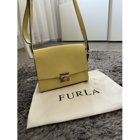 FURLA Milano S Schultertasche gelb Pre-owned Designer Secondhand Luxurylove