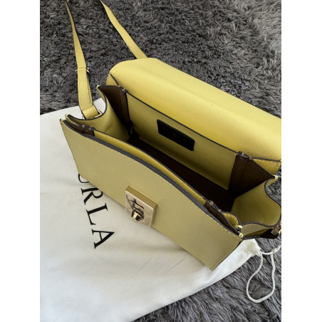 FURLA Milano S Schultertasche gelb Pre-owned Designer Secondhand Luxurylove