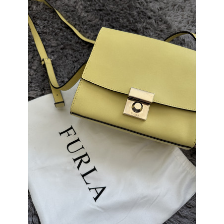 FURLA Milano S Schultertasche gelb Pre-owned Designer Secondhand Luxurylove