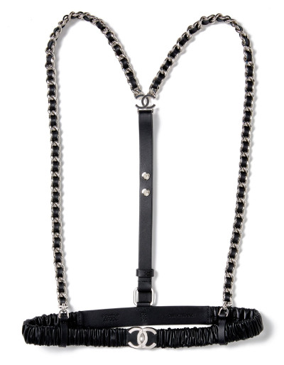 CHANEL Harness Gürtel schwarz 65 NEU Pre-owned Designer Secondhand Luxurylove